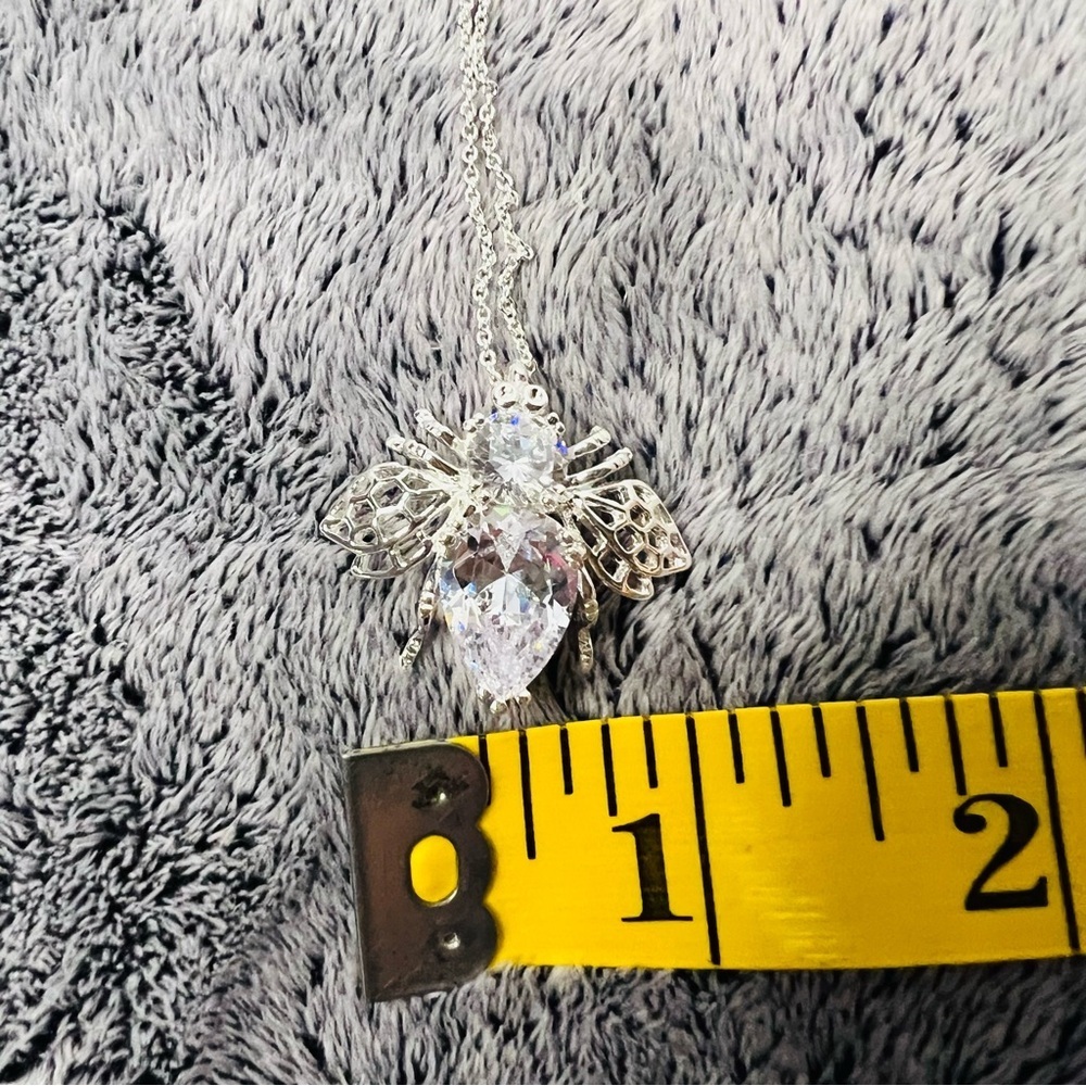 Joan Rivers Crystal Hope Bee Pendant Necklace 16in - Picture 3 of 6
